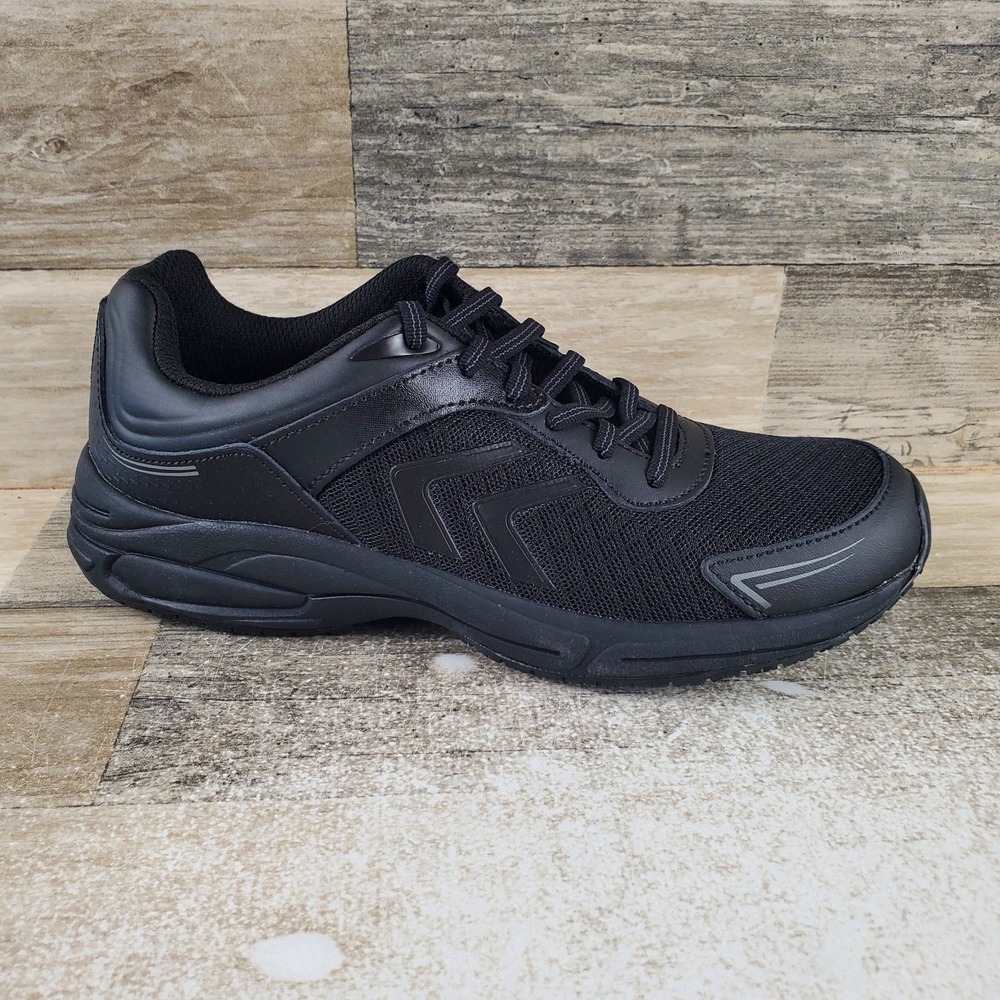 Dr Scholls Blaze Womens Work Shoes Sz 7 M Comfort Black Leather Lace Up Sneaker